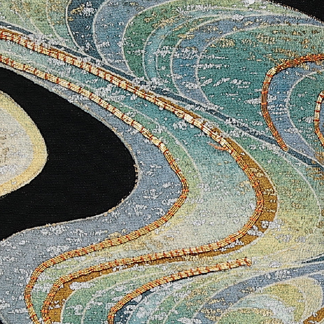 黒留袖 袷 身丈155cm 裄丈61cm 正絹 Aランク 五つ紋 (蔦) フォーマル バチ衿 Mサイズ 刺繍 流水 黒系 RP 1213-06874