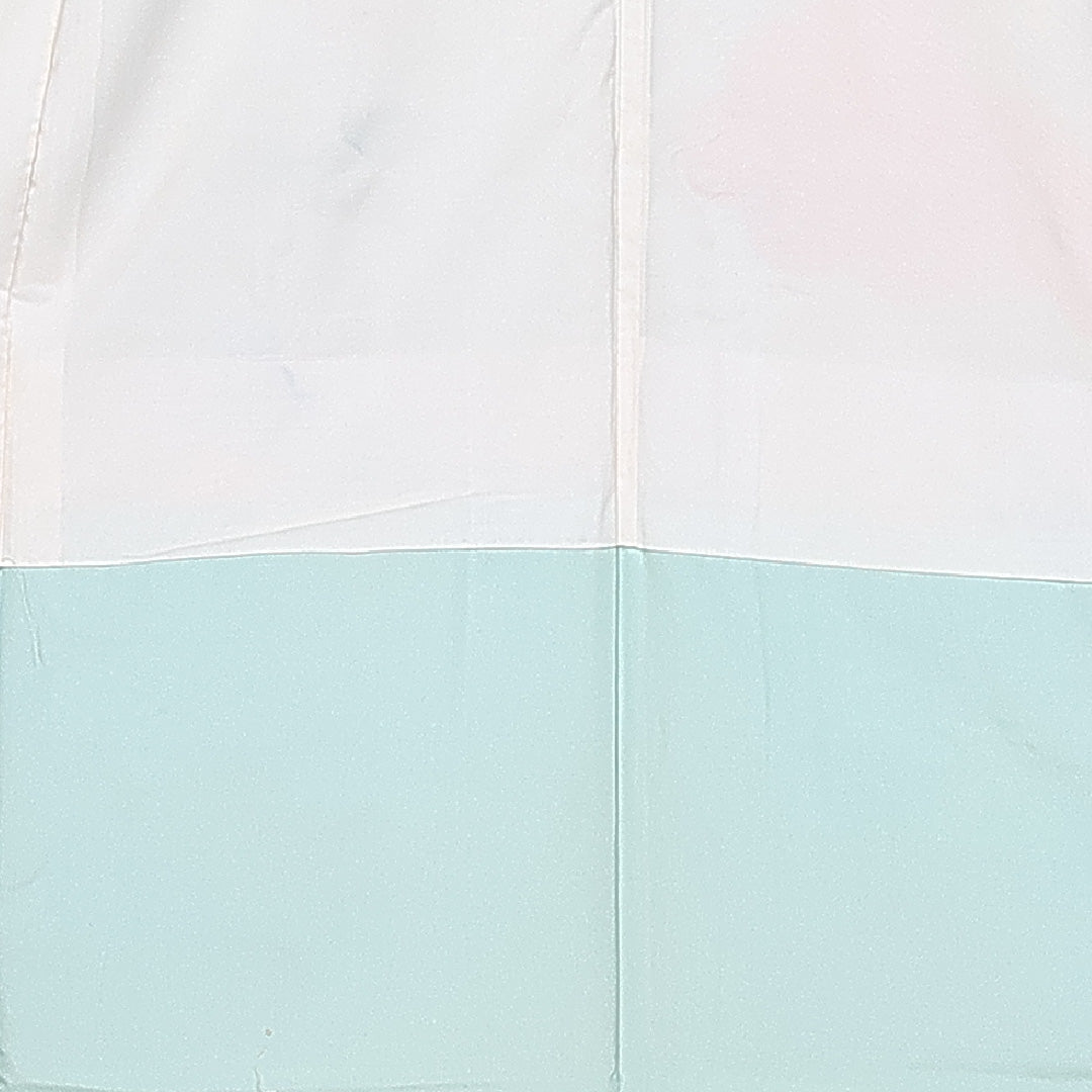 振袖 袷 身丈159cm 裄丈64cm 正絹 Cランク フォーマル 広衿 Mサイズ 金箔 刺繍 吉祥文様 水色系 RP 1215-06557