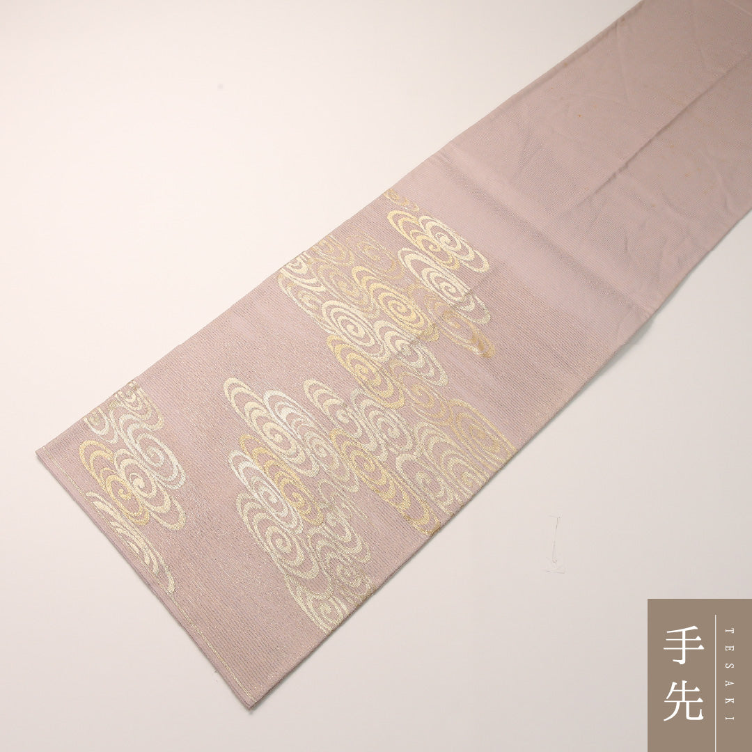 夏物 袋帯 帯丈432cm 正絹 六通 セミフォーマル 観世水 紫系 1243-02460