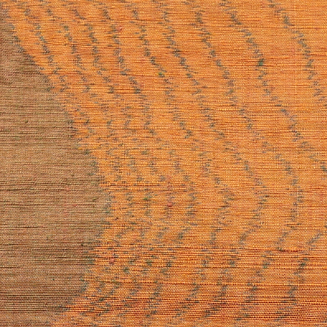 袋帯（紬） 帯丈420cm 正絹 六通 帯芯なし カジュアル 創作柄 黄系 1243-00740