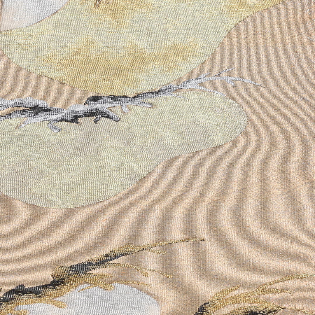 袋帯 帯丈432cm 正絹 六通 フォーマル 笠松 金系 クリーム系 1243-00271