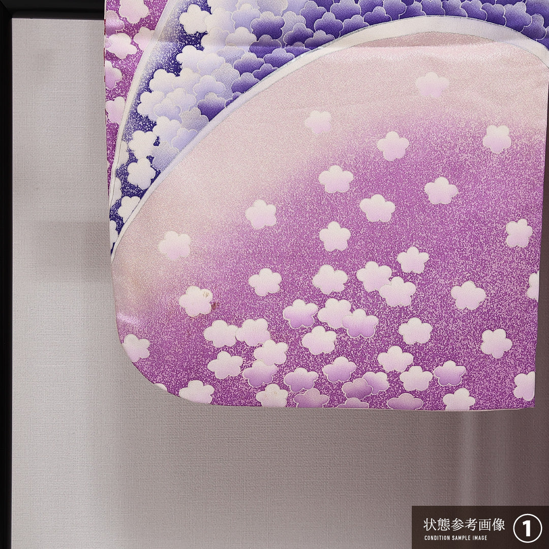 振袖 袷 身丈157cm 裄丈67cm 正絹 Aランク フォーマル 広衿 Mサイズ 梅 ピンク系 RP 1215-06869