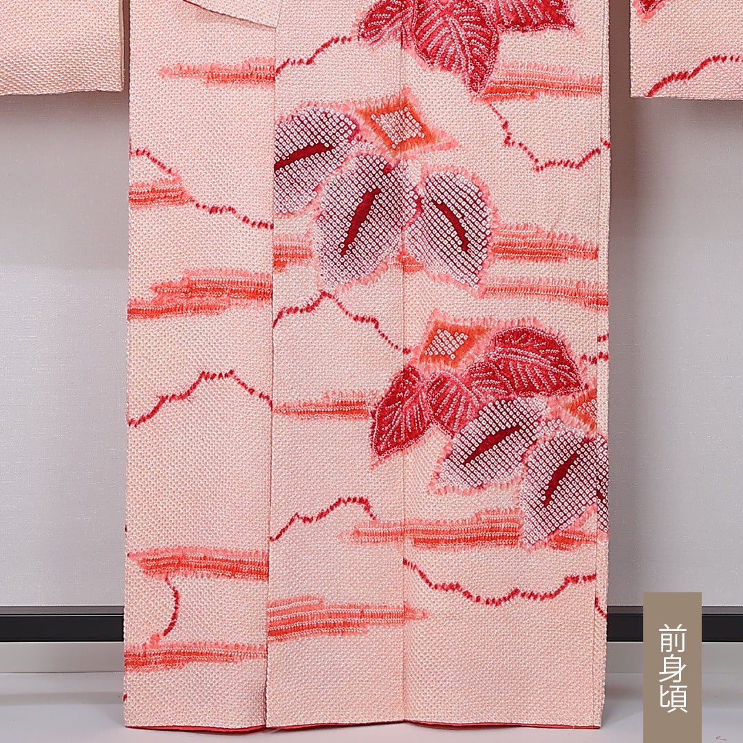 振袖 袷 身丈163cm 裄丈63cm 正絹 Bランク フォーマル 広衿 Lサイズ 花柄 ピンク系 RP 1215-06767