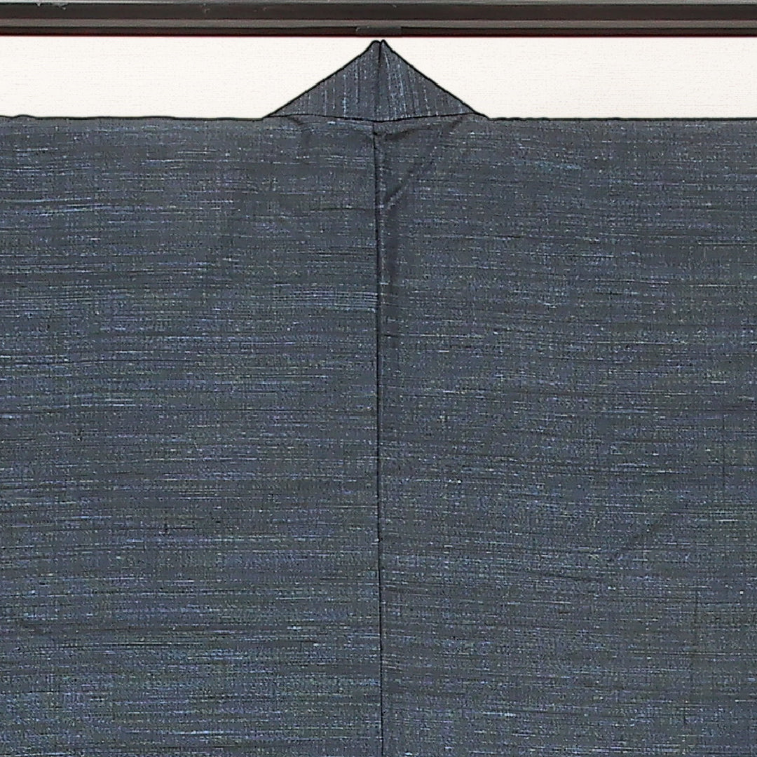 羽織 男性用 (紬) 袷 身丈89cm 裄丈70cm 正絹 Aランク カジュアル Lサイズ 無地 青系 RP 1235-17223