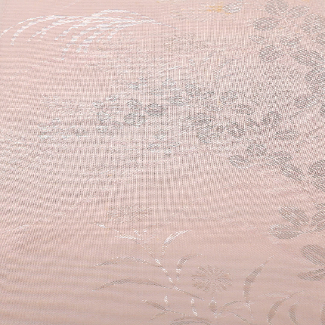 夏物 袋帯 帯丈424cm 正絹 六通 セミフォーマル 秋草文 ピンク系 1243-02491
