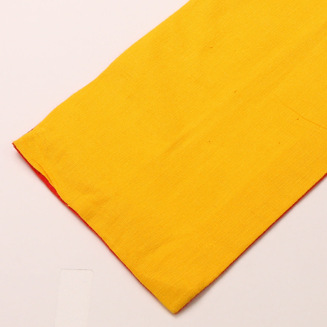 半幅帯 帯丈332cm 木綿 全通 小袋帯 カジュアル 無地 赤系 黄系 1247-00725