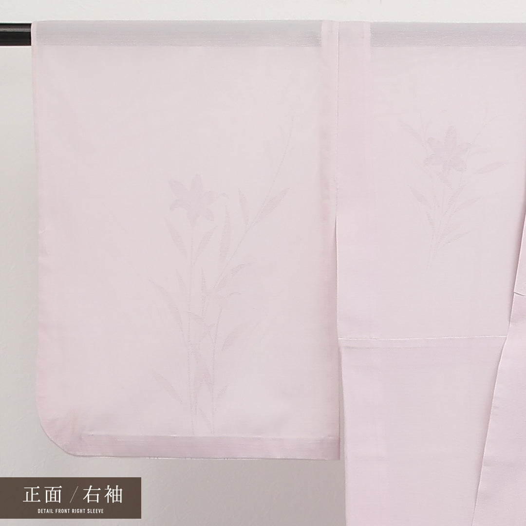 夏物 付下げ 絽 身丈160cm 裄丈64cm 正絹 Cランク インフォーマル 広衿 Lサイズ 金彩 花柄 ピンク系 RP 1218-17315
