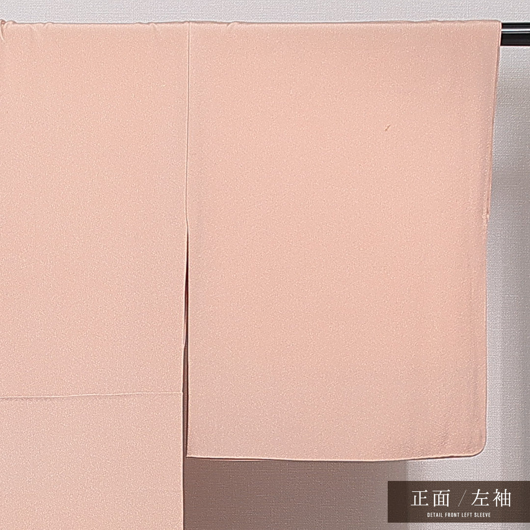 色留袖 袷 身丈155cm 裄丈60cm 正絹 Aランク 一つ紋 (蔦) セミフォーマル 広衿 Mサイズ 落款 鶴 松 ピンク系 RP 1214-07085