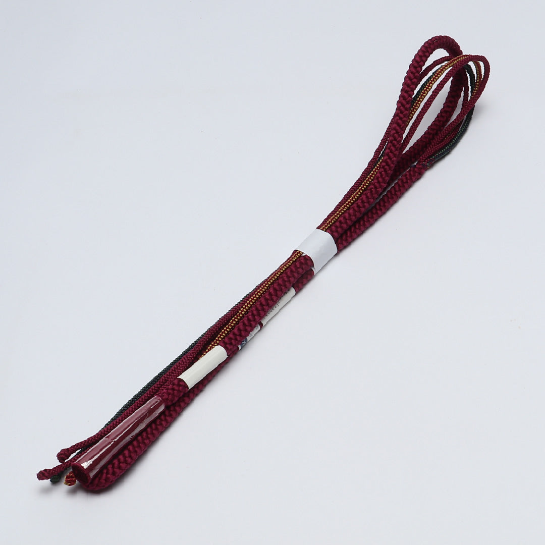 未使用品 振袖用 帯締め 丸組紐 八つ組 正絹 紫系 1251-02064