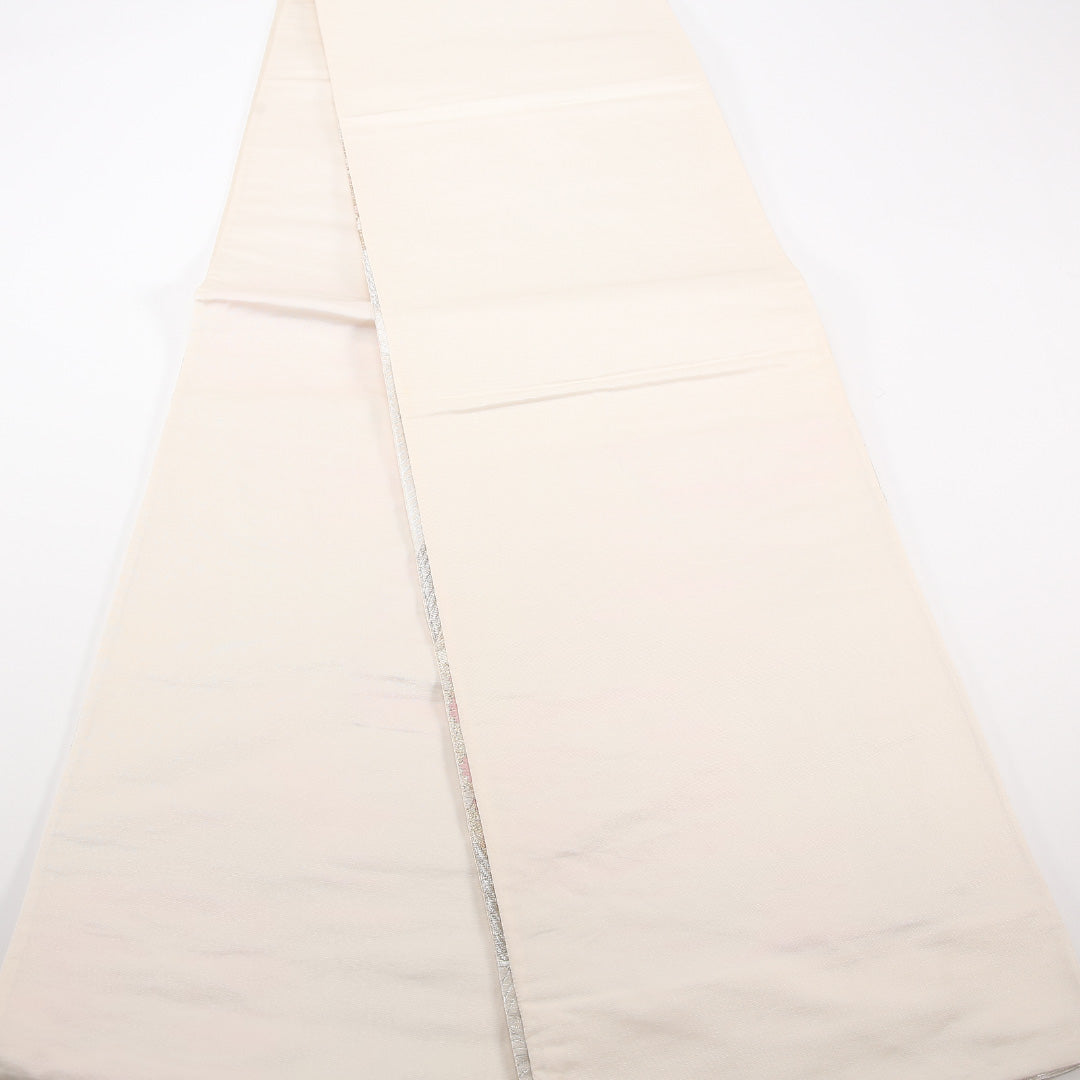 袋帯 帯丈420cm 正絹 六通 フォーマル 宝相華 クリーム系 ピンク系 1243-02535