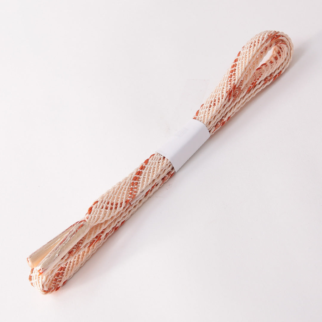 未使用品 夏物 帯締め 平組紐 レース組 正絹 ピンク系 1251-01779