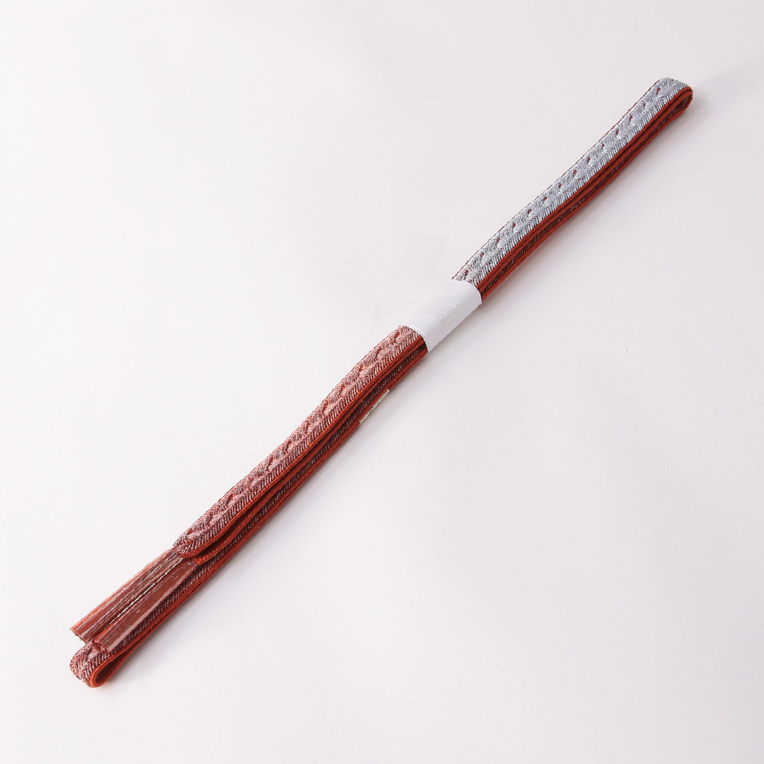 未使用品 帯締め 平組紐 大和組 正絹 朱系 水色系 1251-01771