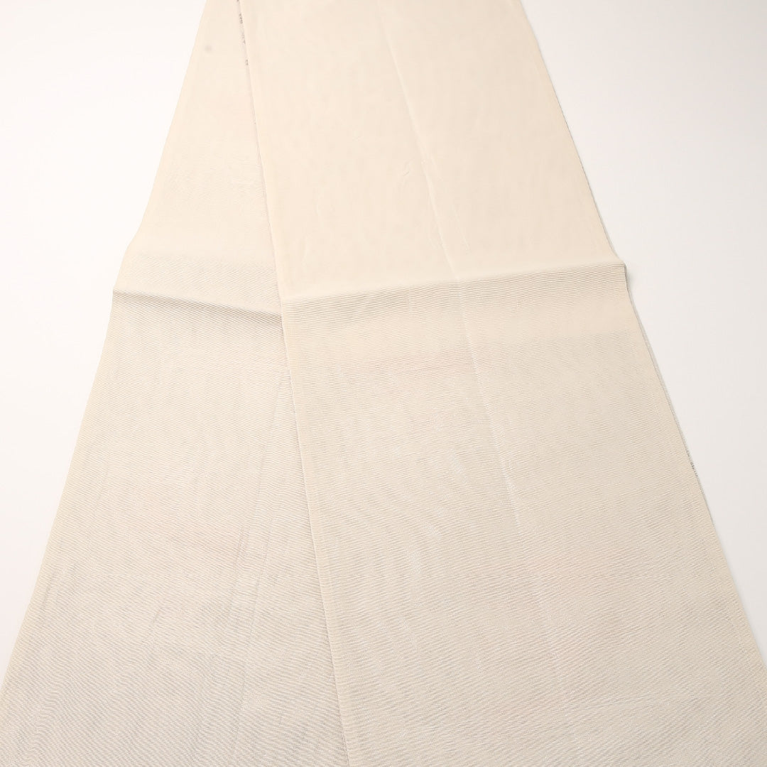 夏物 袋帯 帯丈428cm 正絹 六通 インフォーマル 菊 クリーム系 1243-02440
