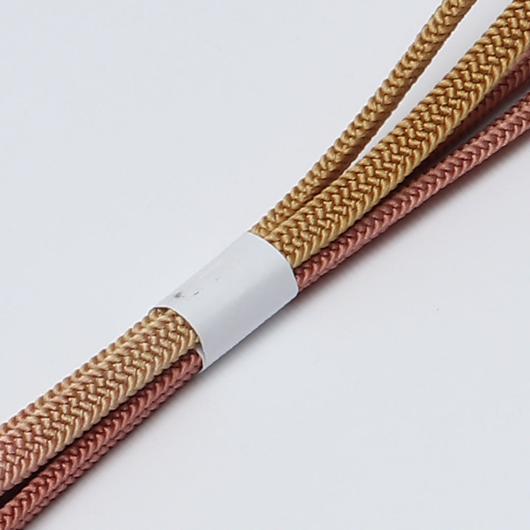 未使用品 帯締め 平組紐 平唐組 正絹 茶系 1251-02045