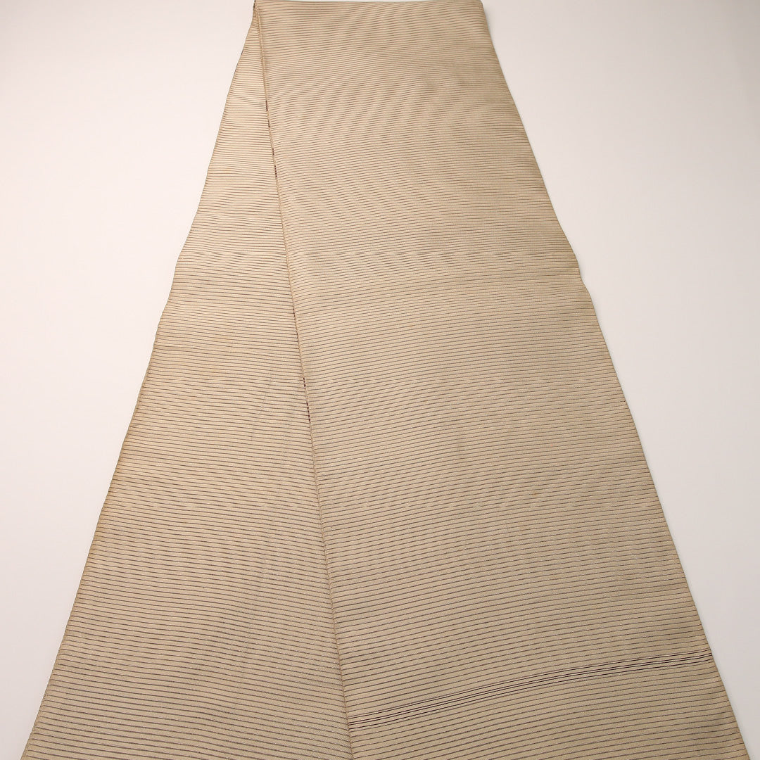 夏物 袋帯 帯丈424cm 正絹 全通 インフォーマル 植物柄 ベージュ系 1243-02455