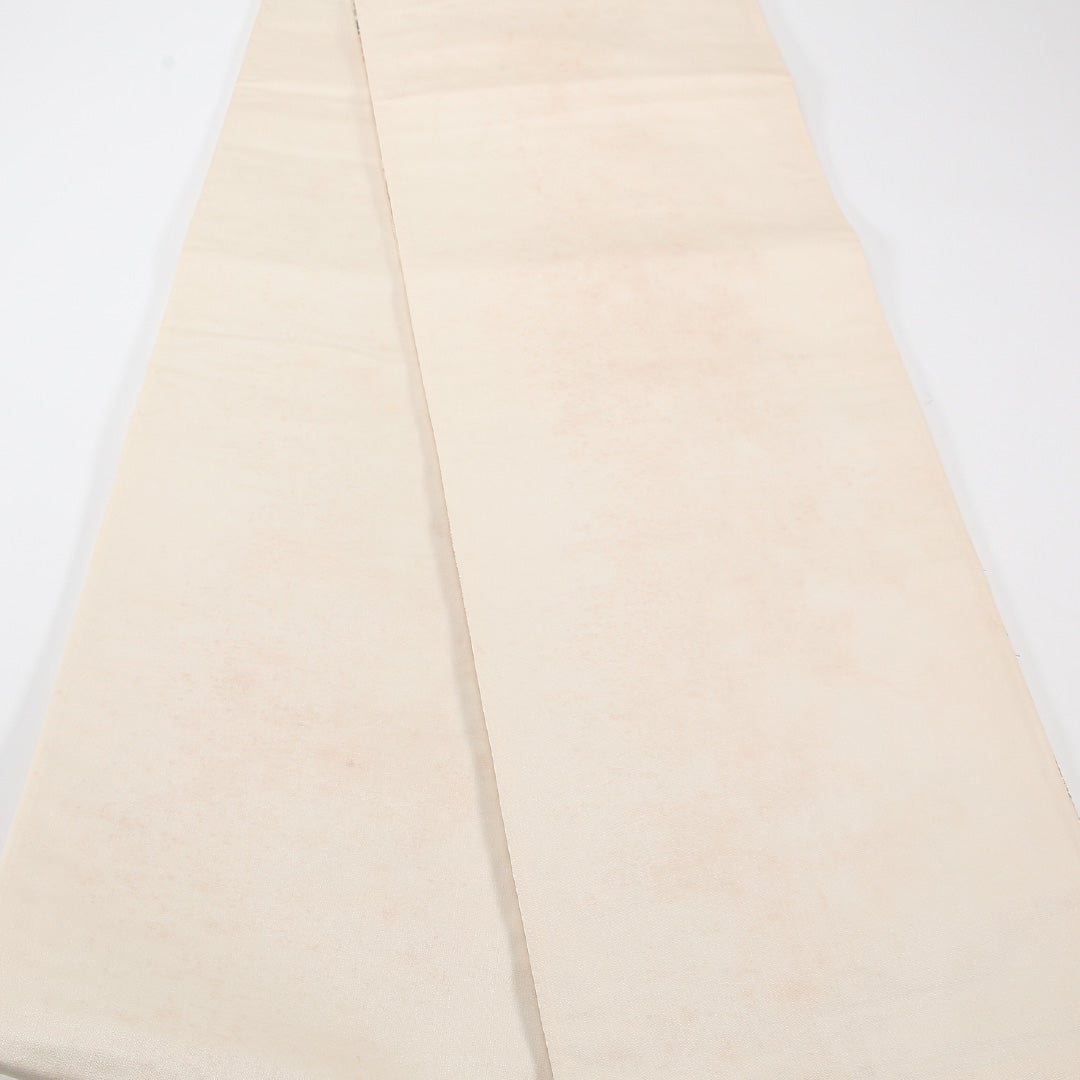 尾長鳥 袋帯 帯丈428cm 正絹 六通 フォーマル クリーム系 白系 1243-02582