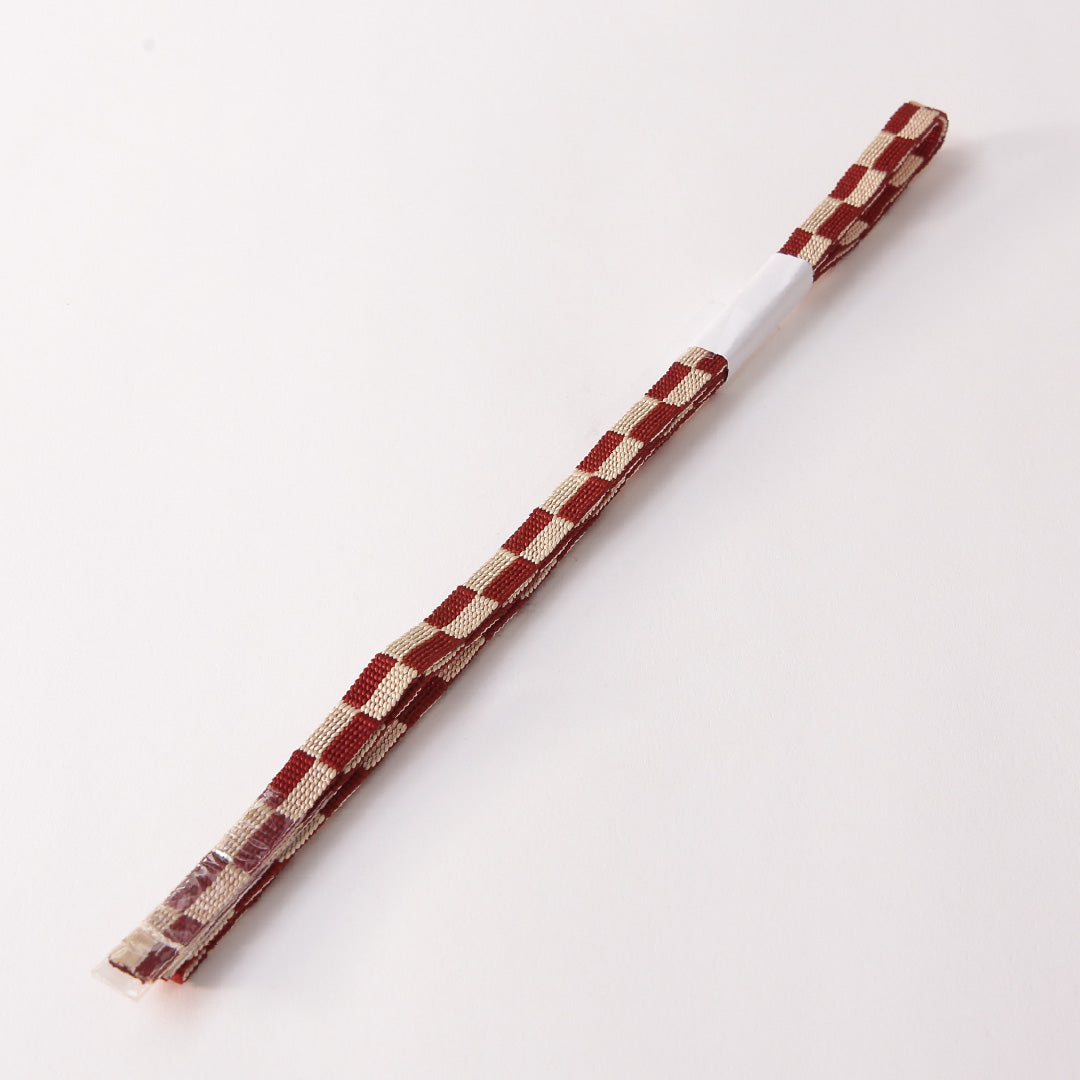 未使用品 帯締め 平組紐 綾竹組 正絹 赤系 白系 1251-01870
