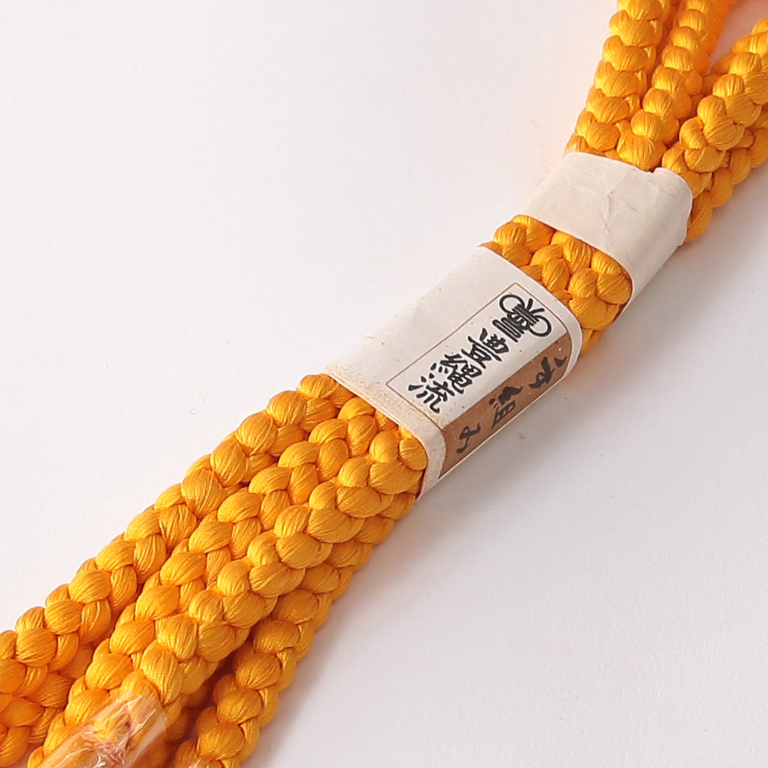 未使用品 帯締め 丸組紐 四つ組 正絹 朱系 1251-01616