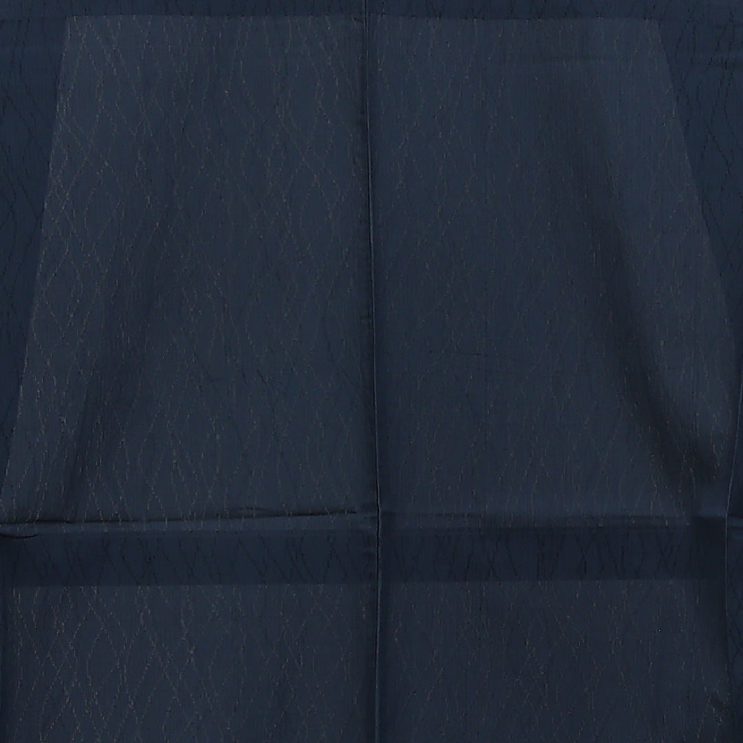夏物 色無地 身丈155cm 裄丈62cm 正絹 Aランク 紋意匠 (抽象柄) インフォーマル 広衿 Sサイズ 無地 紺系 RP 1219-17308