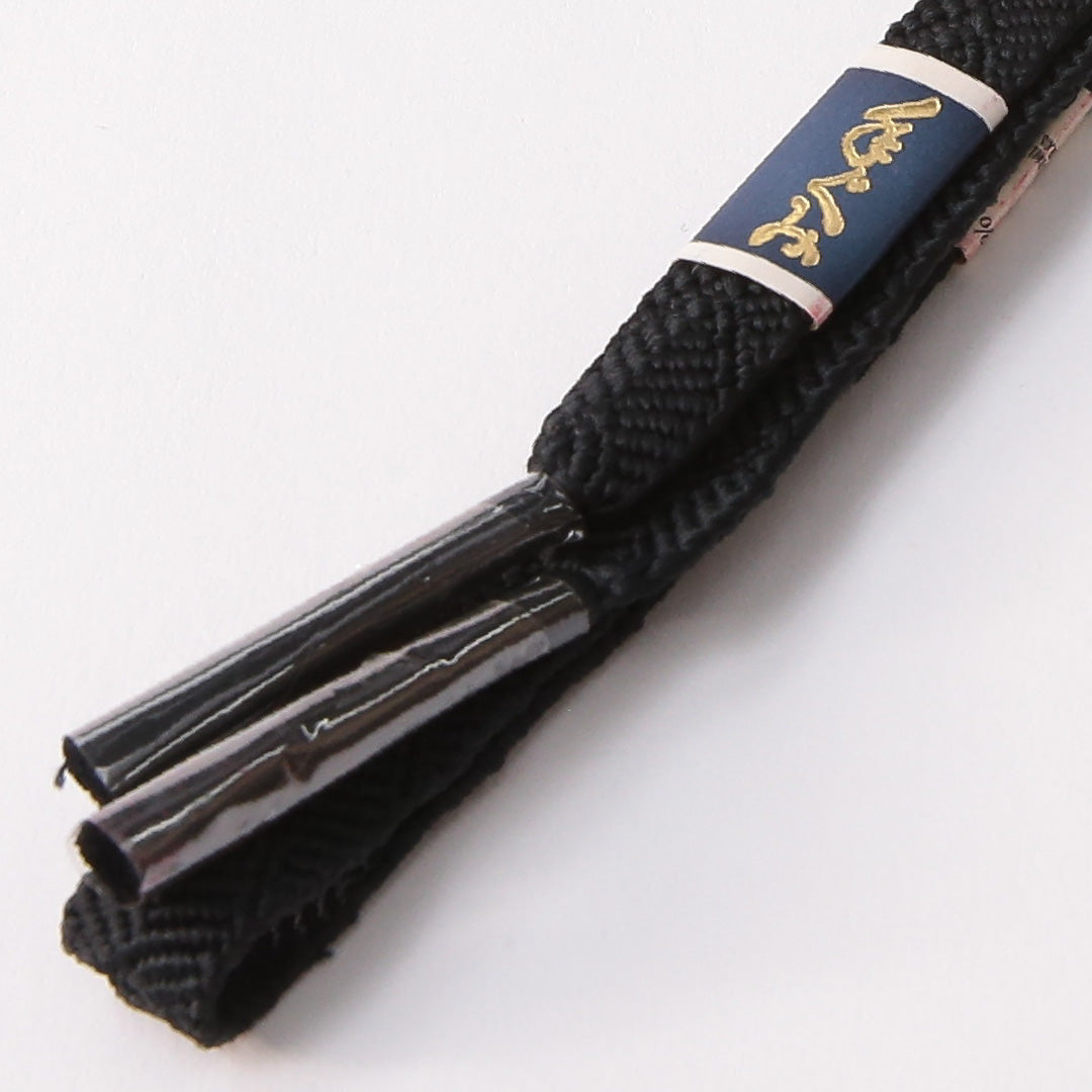 未使用品 弔事用 帯締め 平組紐 唐組 正絹 黒系 1251-01904