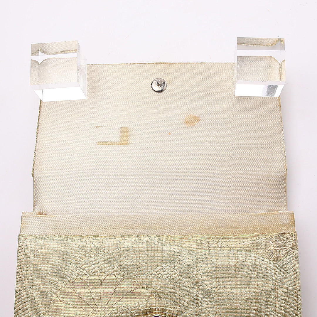 草履・バッグセット 礼装用 Sサイズ 22.5cm 高さ4.5cm 錦織 正絹 金系 1251-00494