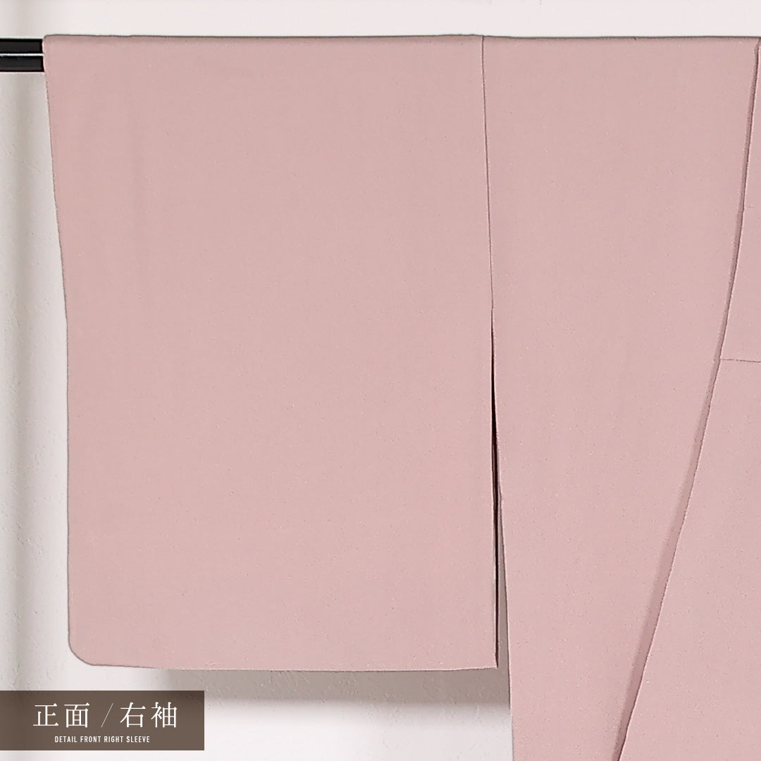 訪問着 袷 身丈157cm 裄丈66cm 正絹 Sランク セミフォーマル 広衿 Lサイズ 絞り 刺繍 金駒刺繍 梅 ピンク系 RP 1217-17528