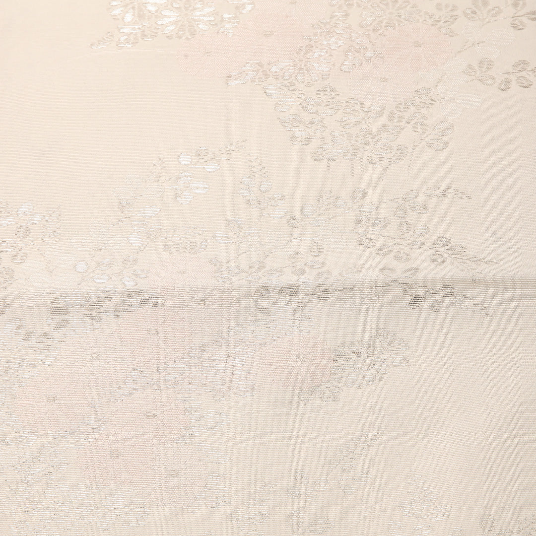 夏物 袋帯 帯丈428cm 正絹 六通 インフォーマル 菊 クリーム系 1243-02440