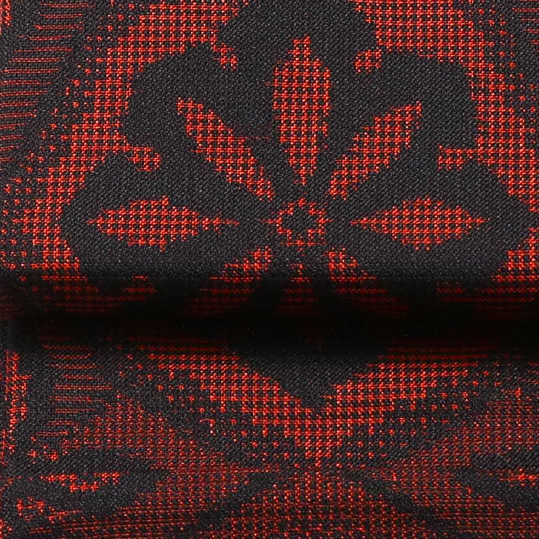 半幅帯（村山大島紬） 帯丈352cm 正絹 全通 小袋帯 カジュアル 古典柄 赤系 1247-00157