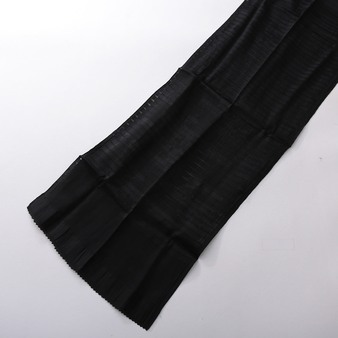 未使用品 夏物 帯締め・帯揚げセット 弔事用 正絹 レース組 絽 黒系 1254-01074