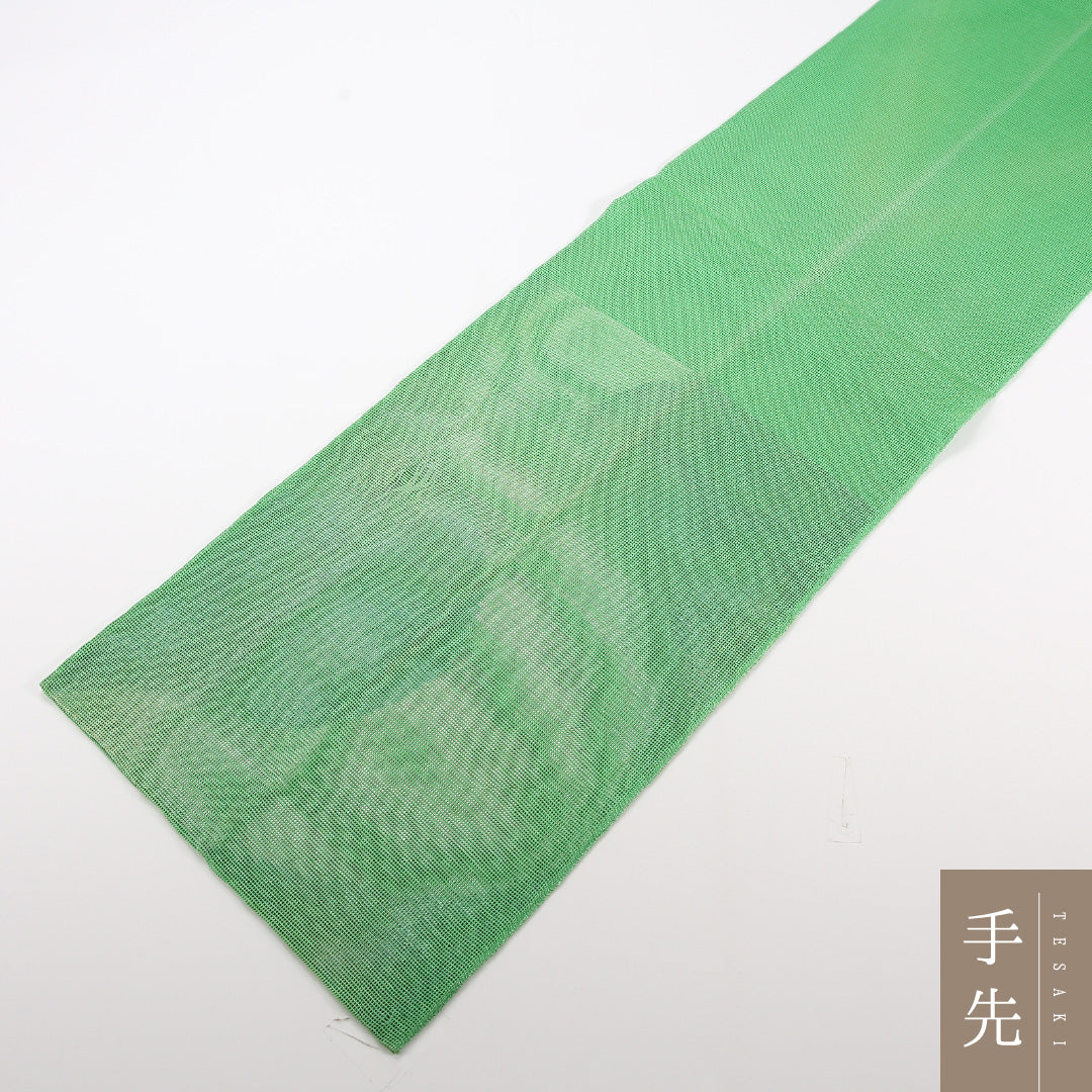 夏物 袋帯 帯丈428cm 正絹 ポイント柄 インフォーマル 椿 緑系 1243-02480