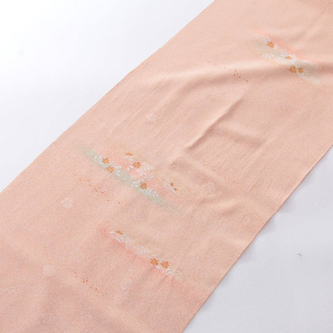 帯揚げ 正絹 綸子 クリーム系 1252-00670