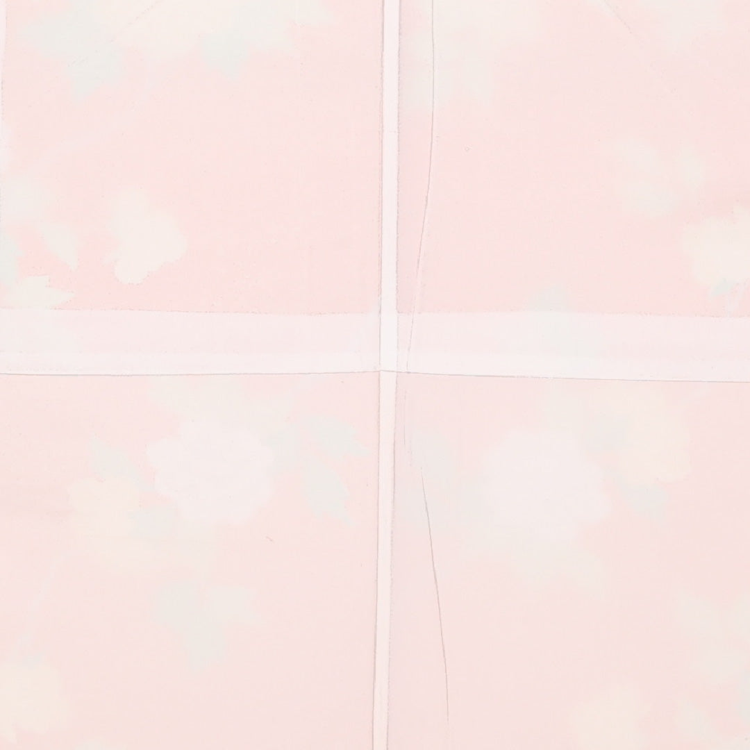 洗える着物 小紋 袷 身丈158cm 裄丈64cm ポリエステル Sランク 紋意匠 (荒磯) インフォーマル 広衿 Lサイズ 牡丹 朱系 RP 1221-17514
