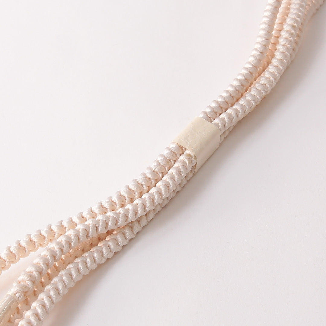 未使用品 留袖用 帯締め 丸組紐 四つ組 正絹 クリーム系 1251-01883