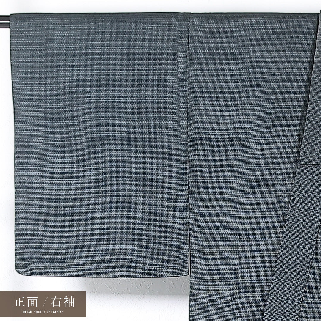 アンサンブル 男着物 (紬) 袷 身丈142cm 裄丈68cm 正絹 Cランク インフォーマル 棒衿 Mサイズ 抽象柄 緑系 RP 1224-17368
