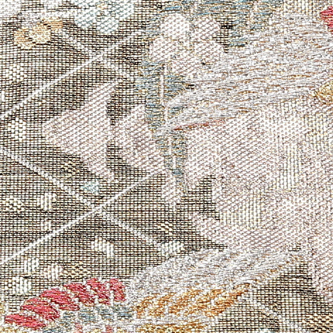 袋帯 帯丈436cm 正絹 六通 フォーマル 佐賀錦 花喰鳥 金系 1243-02536