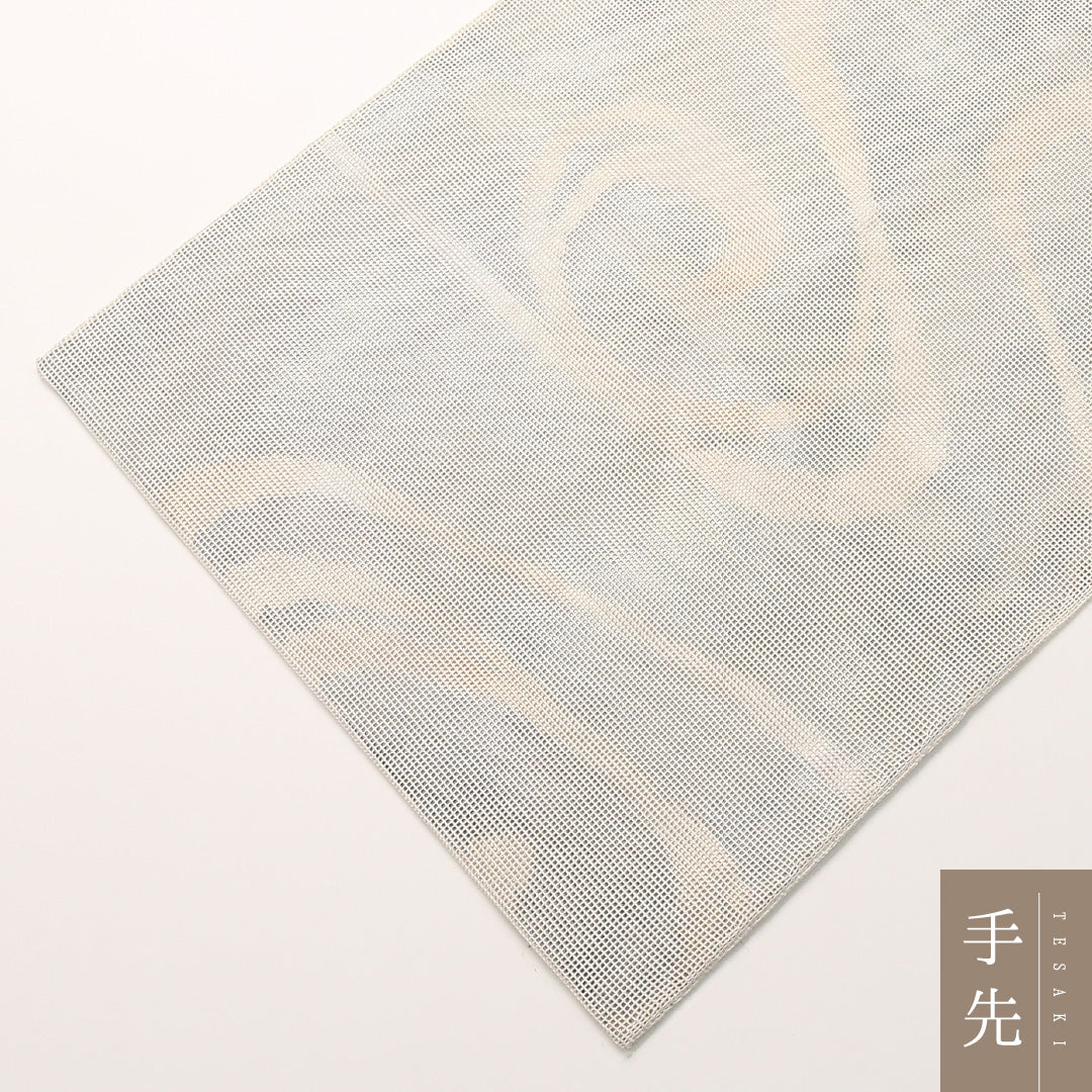 夏物 袋帯 帯丈416cm 正絹 六通 インフォーマル 杜若 グレー系 1243-02441