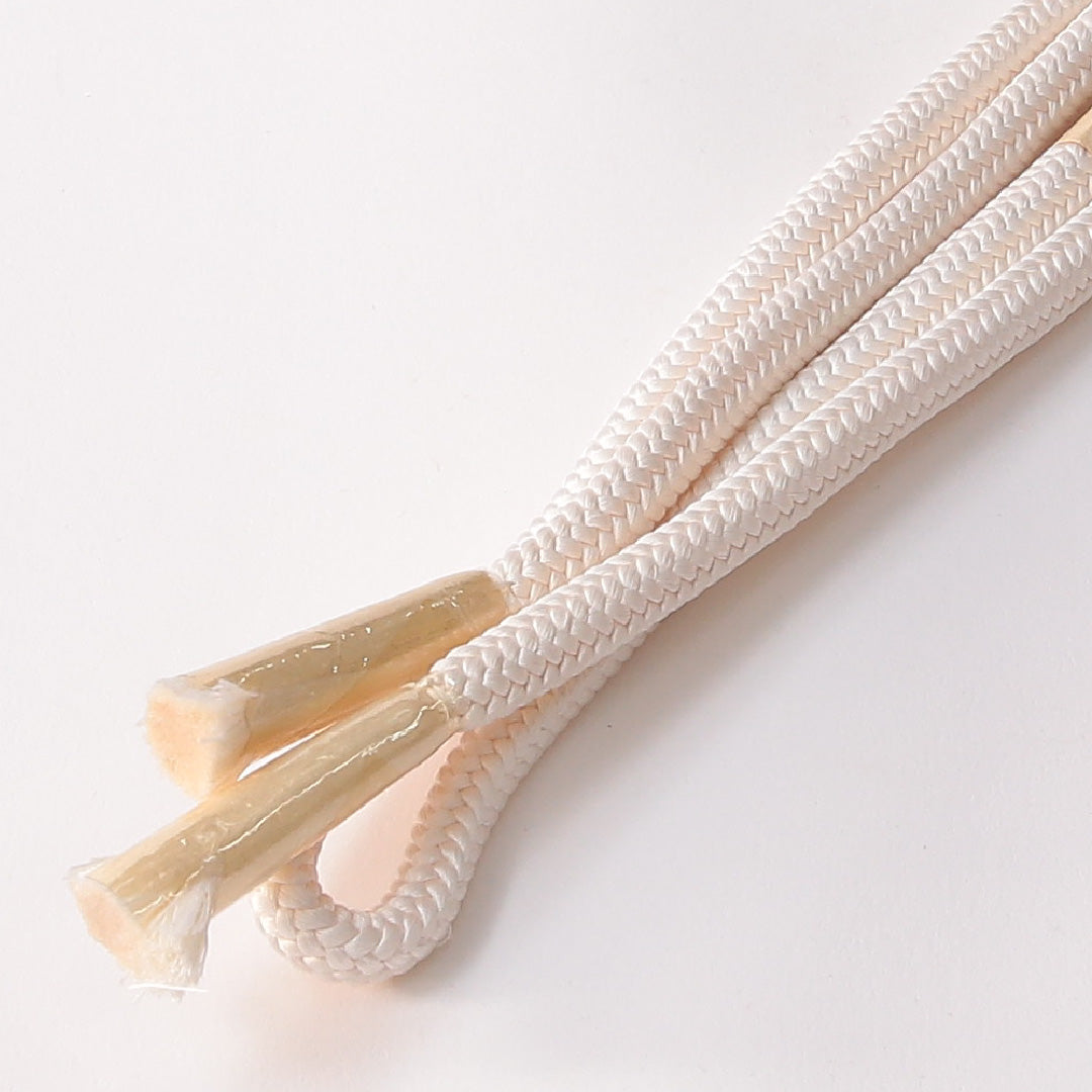 未使用品 留袖用 帯締め 丸組紐 鴨川組 正絹 白系 1251-01703