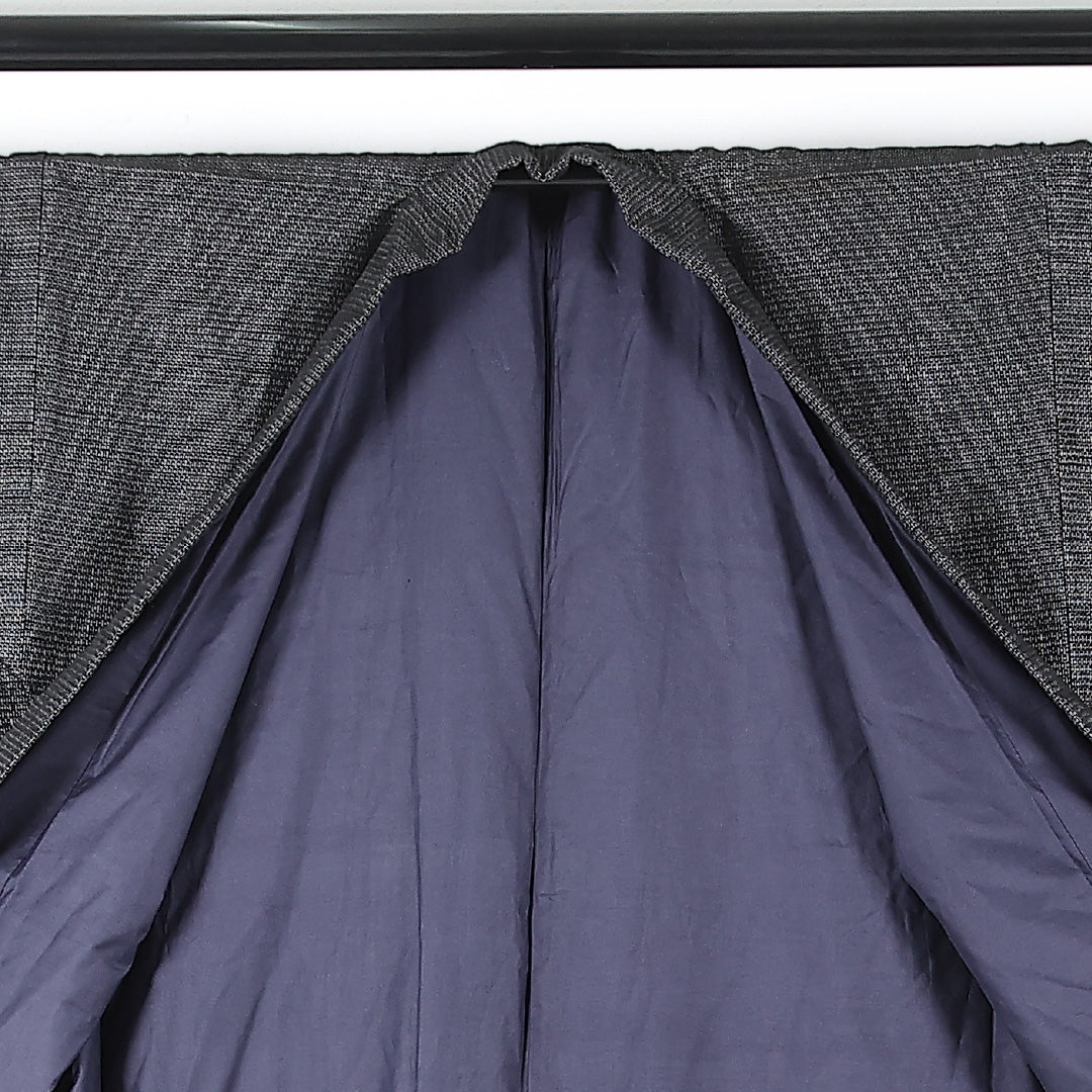アンサンブル 男着物 (紬) 袷 身丈145cm 裄丈70cm 正絹 Cランク インフォーマル 棒衿 Mサイズ 亀甲 茶系 RP 1224-17363