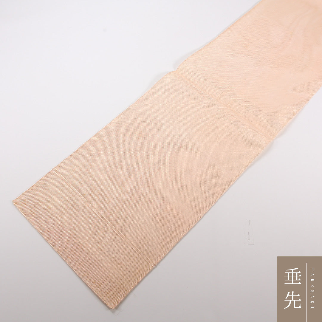 夏物 袋帯 帯丈424cm 正絹 ポイント柄 セミフォーマル 流水 クリーム系 朱系 1243-02487