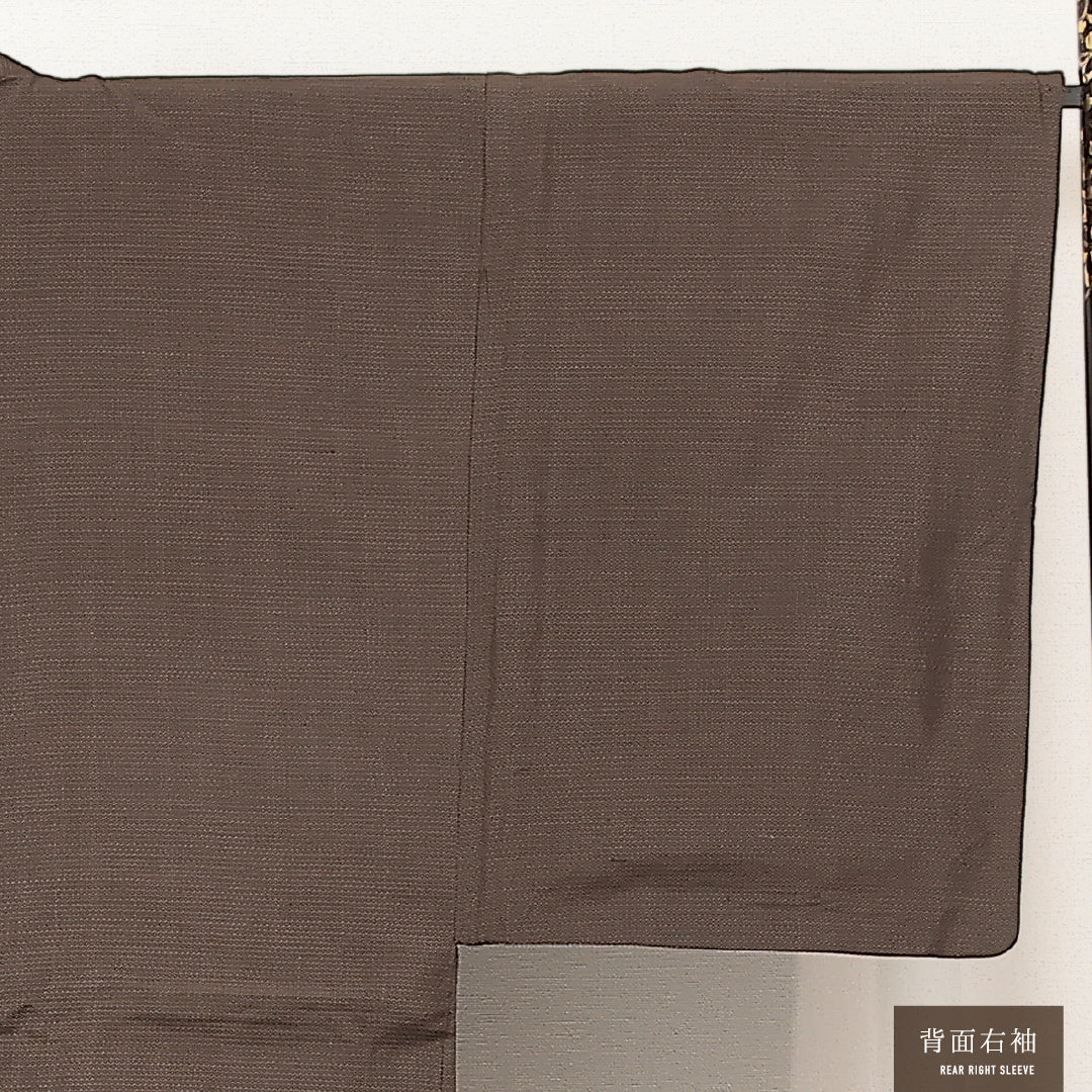 羽織 男性用 (紬) 袷 身丈97cm 裄丈66cm 正絹 Aランク インフォーマル Sサイズ 亀甲絣 茶系 RP 1235-17222