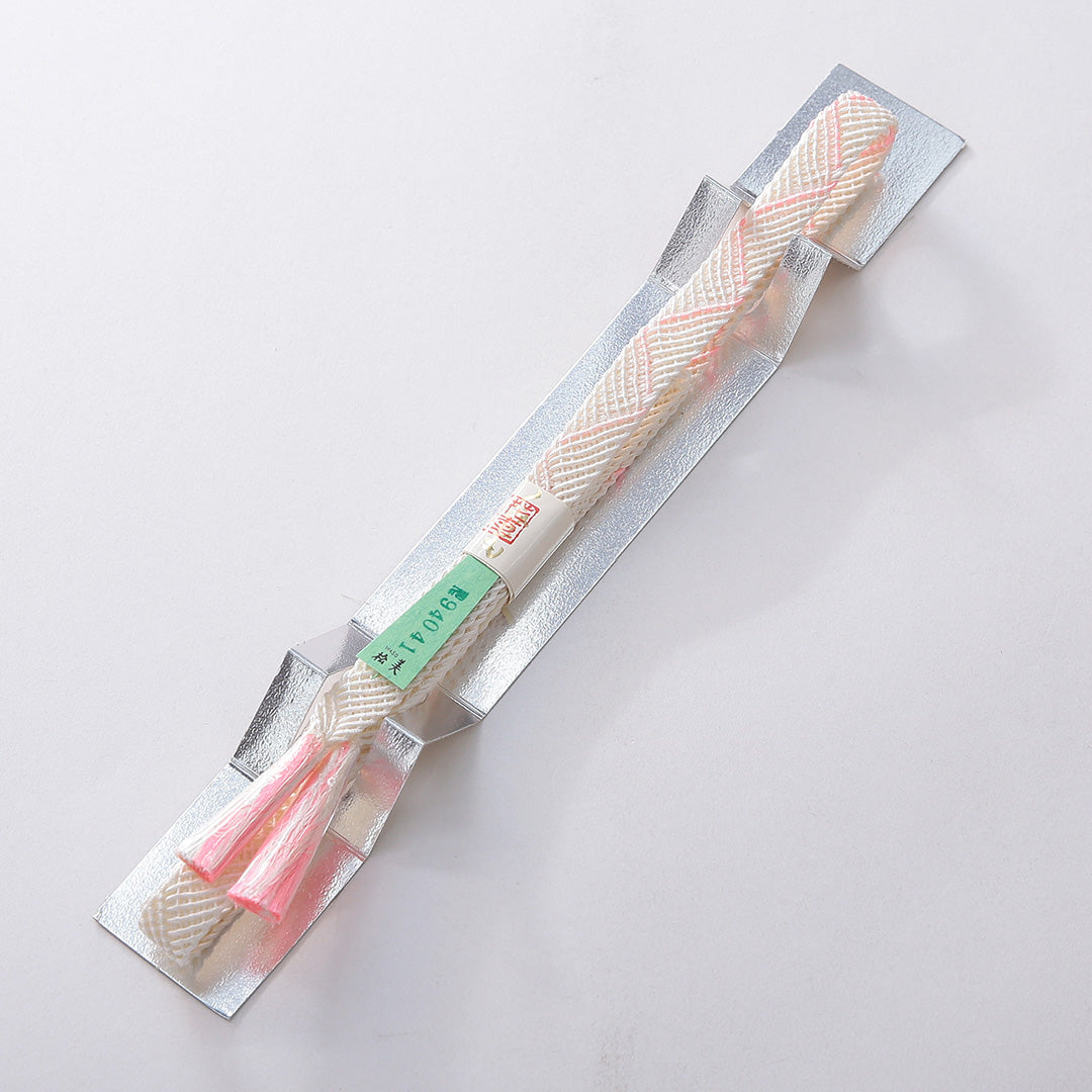 未使用品 夏物 帯締め・帯揚げセット 礼装用 正絹 レース組 夏物 白系 ピンク系 1254-01068