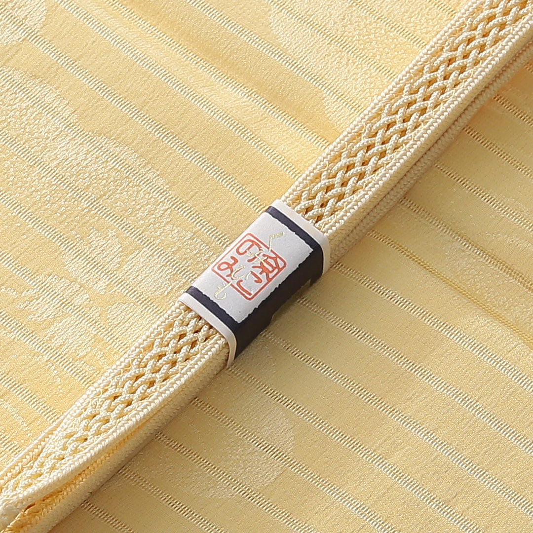 未使用品 夏物 帯締め・帯揚げセット 正絹 レース組 絽 黄系 1254-01085