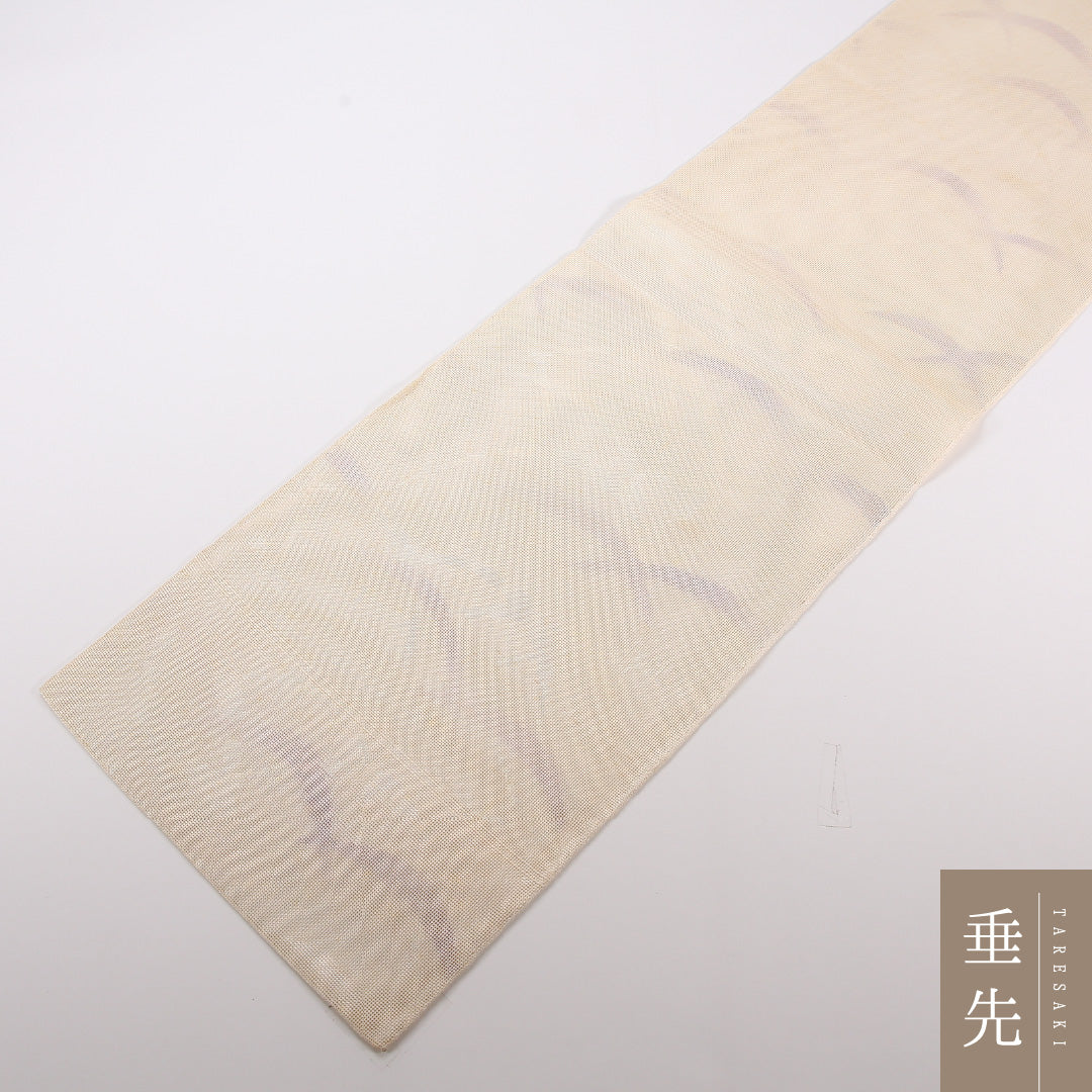 夏物 袋帯 帯丈420cm 正絹 六通 セミフォーマル 綴れ織 扇 芝草 黄系 1243-02492