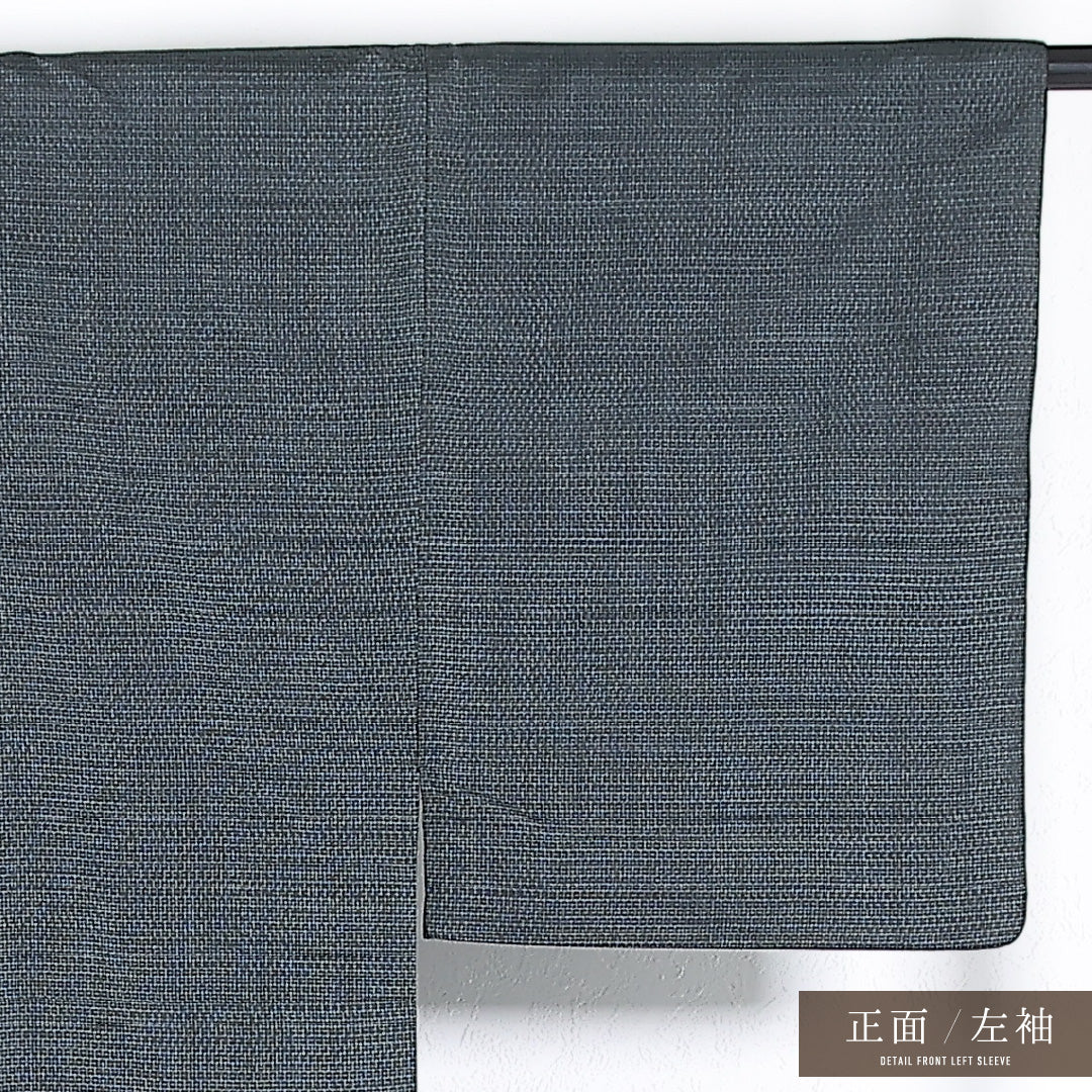 アンサンブル 男着物 (紬) 袷 身丈142cm 裄丈68cm 正絹 Cランク インフォーマル 棒衿 Mサイズ 抽象柄 緑系 RP 1224-17368