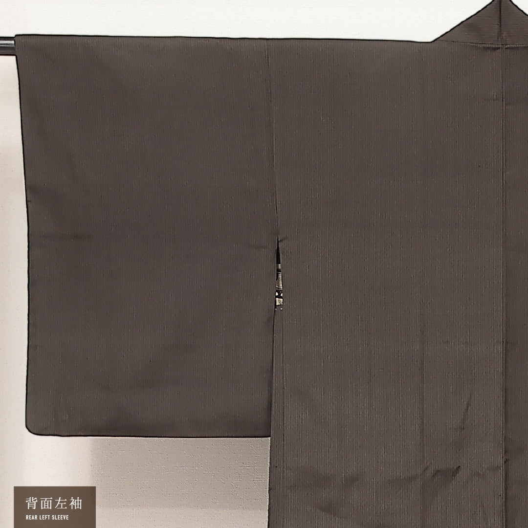羽織 男性用 袷 身丈91cm 裄丈63cm 正絹 Aランク カジュアル XSサイズ 紐あり 無地 茶系 RP 1235-17226