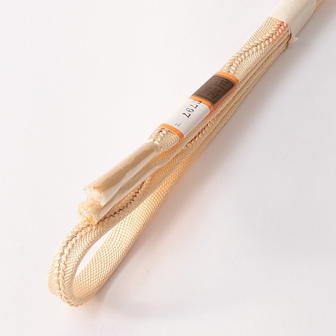 未使用品 帯締め 平組紐 正絹 クリーム系 1251-01592