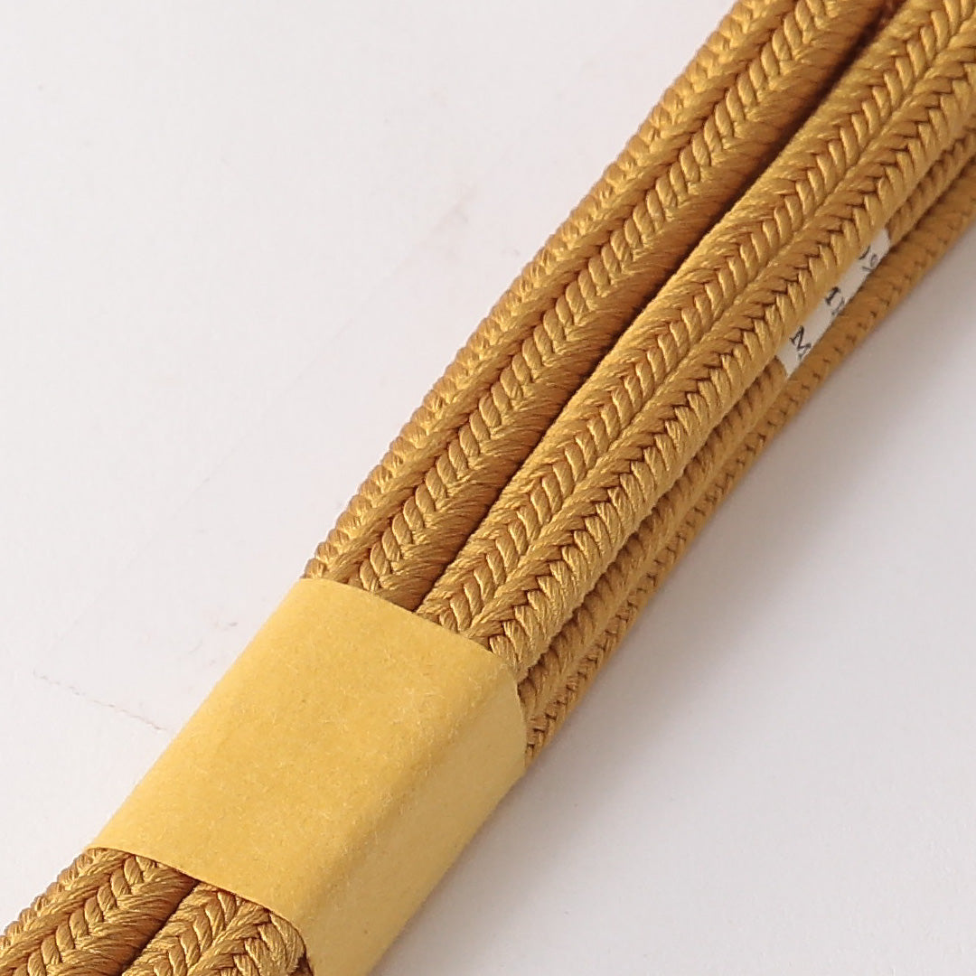 未使用品 帯締め 四分紐 冠組 正絹 黄系 1251-02010