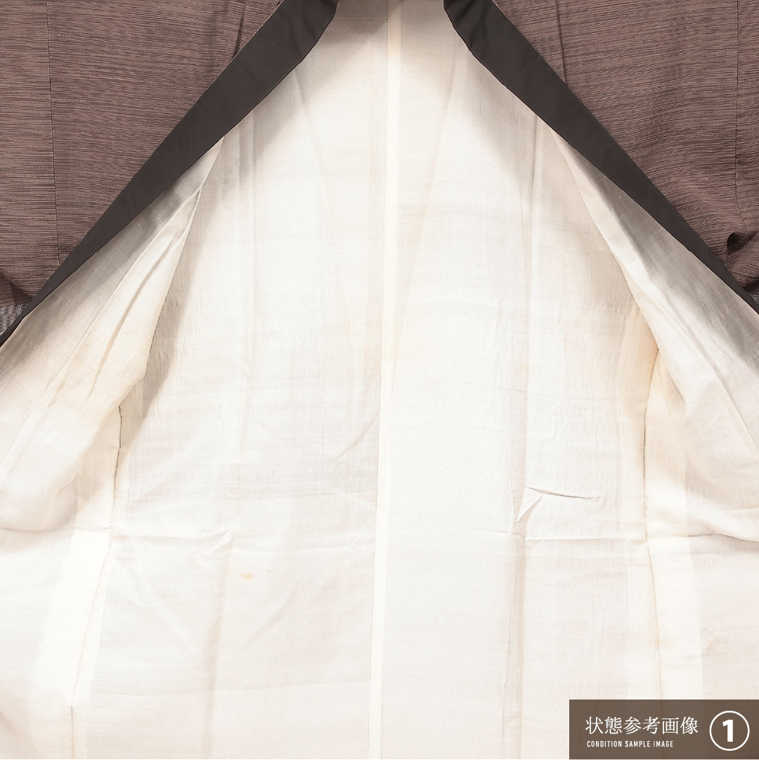 長襦袢 男性用 袷 身丈128cm 裄丈62cm 正絹 Aランク カジュアル XLサイズ 茶系 RP 1241-17230