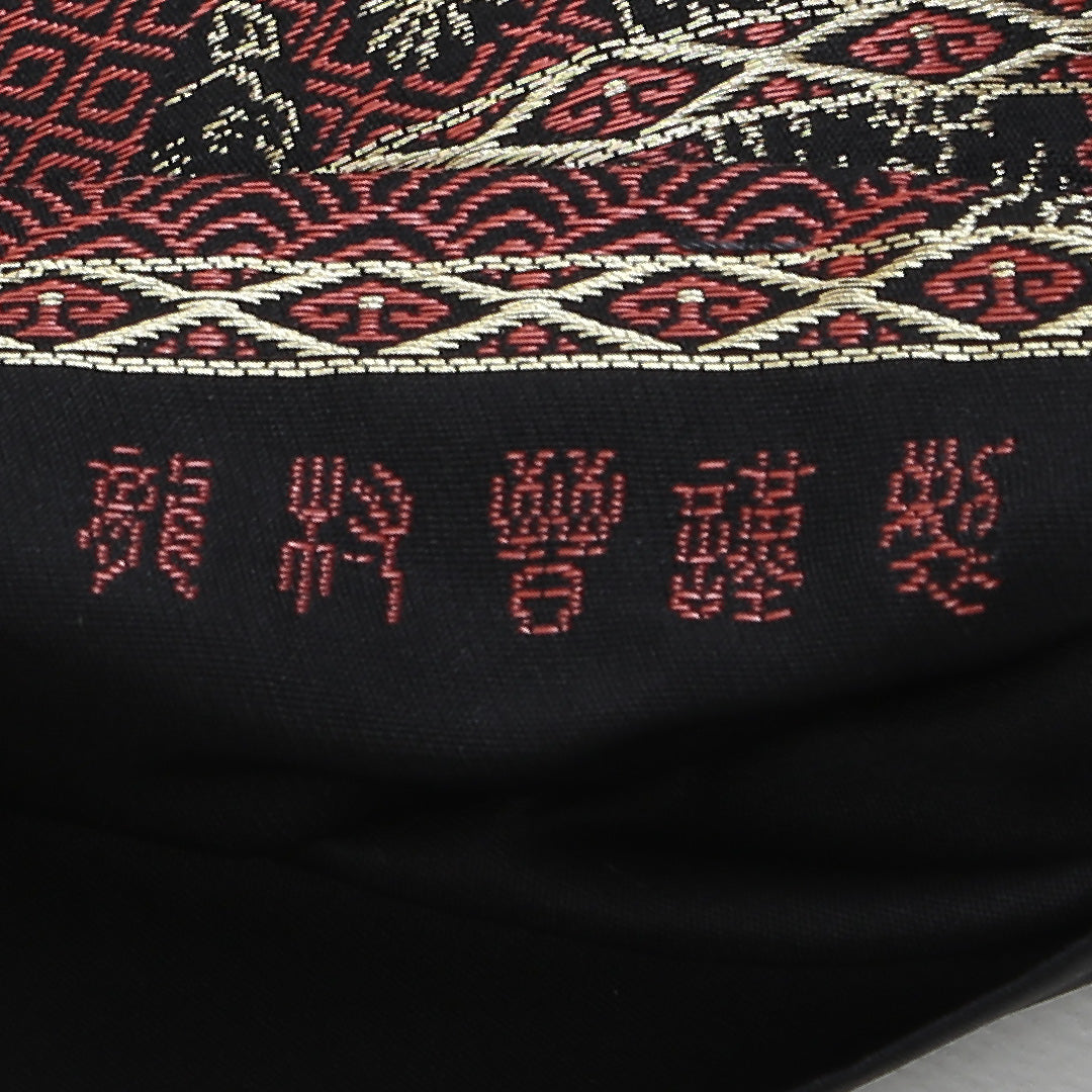 袋帯 帯丈422cm 正絹 全通 如原列仙遊楽錦 龍村織物 龍村晋 セミフォーマル 逸品 仙人 山水 赤系 1243-00378