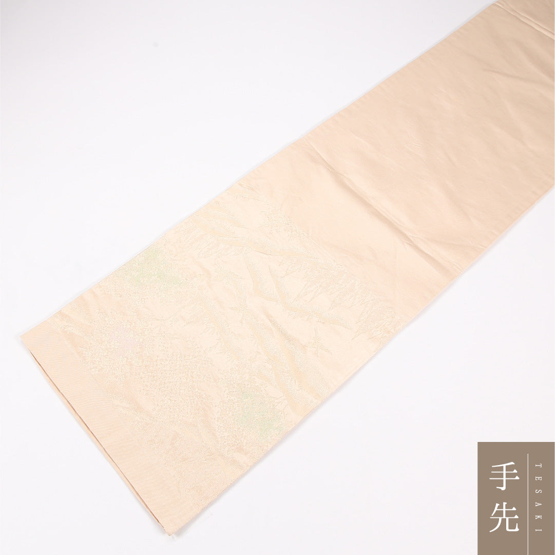 リサイクル・中古九寸京袋帯】 帯丈372cm 正絹 六通 袋仕立て 帯端のみ